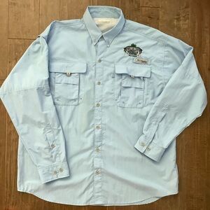 Columbia PFG Gasparilla Outfitters Boca Grande, mens Sky Blue Casual Shirt. XL